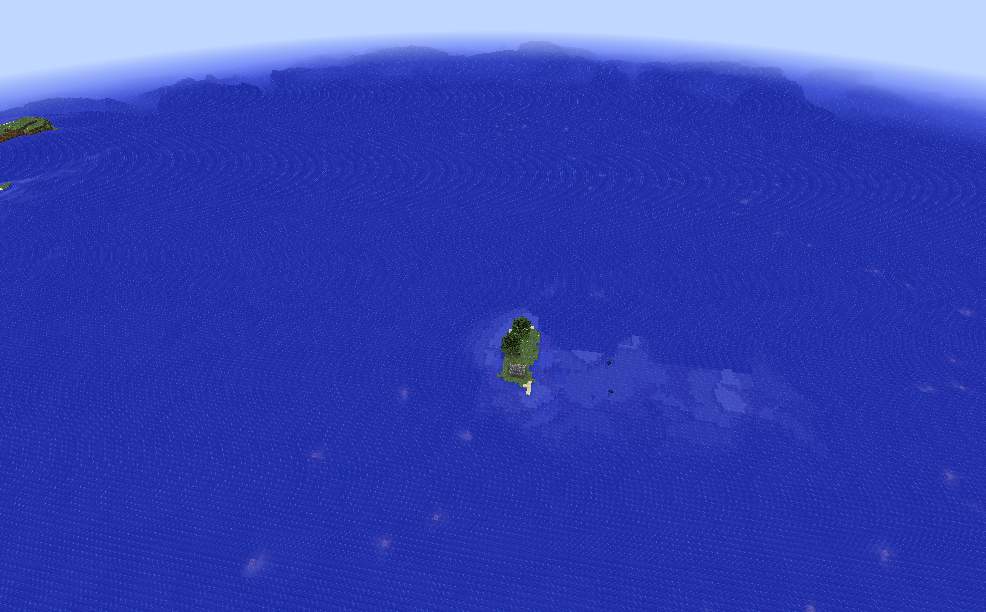 A tiny player-built island, discovered hundreds of game kilometres away from the world starting point...